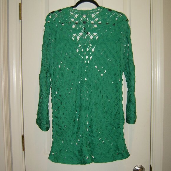 Chicos Travelers Soutache Open Knit Crochet Lattice Cardigan/Jacket, Sz 16 NWT - Picture 3 of 3